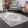 5 x 8 Gray Distressed Medallion Area Rug