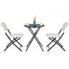 3PCS Patio Rattan Bistro Set with Round Dining Table and 2 Chairs
