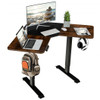 L-shaped Electric Standing Desk with 4 Memory Positions and LCD Display-Rustic Brown