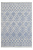 6 x 9 Blue Ivory Tribal Geometric Pattern Area Rug