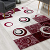 3 x 10 Red and White Inverse Circles Runner Rug