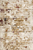 2 x 8 Brown Beige Abstract Tiles Distressed Runner Rug