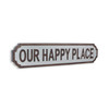 Gray Metal Wall Mounted Sign Our Happy Place