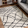 4 x 6 Gray and Black Modern Abstract Area Rug