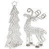 3.5' x 8' x 16' Silver Crystal Christmas Tree