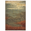 3x5 Blue and Brown Distressed Area Rug