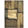 5x7 Brown and Beige Distressed Blocks Area Rug