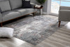 2 x 8 Gray and Ivory Abstract Runner Rug