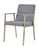 Gray Antique Brass Contemporary Dining Chair