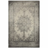 5x8 Ivory and Gray Pale Medallion Area Rug