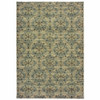 10x13 Ivory and Blue Geometric Area Rug