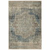 4x6 Blue and Ivory Medallion Area Rug