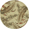 10' Ivory Hand Tufted Tropical Leaves Indoor Runner Rug - 375472