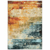 2x3 Blue and Red Distressed Scatter Rug