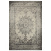 2x3 Ivory and Gray Pale Medallion Scatter Rug