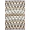 2x3 Gray and Taupe Ikat Pattern Scatter Rug