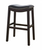 30" Espresso and Black Saddle Style Counter Height Bar Stool