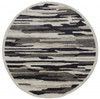 4 Round Black and Gray Camouflage Area Rug