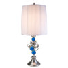 Dazzling Faux Crystal and Turquoise Silver Table Lamp