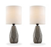Set of Two Grey and Black Faceted Table Lamps