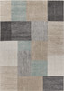 8 x 10 Beige and Black Modern Blocks Area Rug