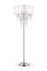 Glam Silver Faux Crystal Floor Lamp with See Thru Shade