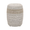 Taupe and White Woven End or Side Table