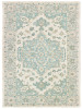8 x 10 Turquoise and Cream Medallion Area Rug