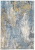 6 x 9 Blue Gold Abstract Painting Modern Area Rug