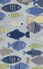 3' x 5' Light Blue Fishes Area Rug