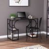 Wood and Iron Writing Desk with Storage