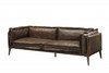 94' X 34' X 30' Distressed Chocolate Top Grain Leather Sofa