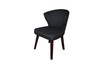 31" Dark Charcoal Grey and Black Wooden Curve Back Dining or Accent Chair