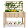 Costway Raised Garden Bed Elevated Wooden Planter Box with Trellis