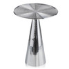 Round Metal Frame Silver finshed and Cone Pedestal End Table