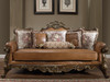 HD-555 Brown Cherry 3-Piece Classic European Upholstered Sofa Set