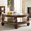 HD-1521 Mahogany With Gold Highlight Traditional Coffee Table