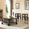 HD-1208 Black Enamel with Gold Highlights 3-Piece Traditional Coffee Table Set