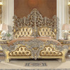 HD-8016 BED Bright Gold 4-Piece Traditional Bedroom Furniture Set