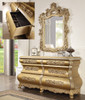 HD-8016 BED Bright Gold 4-Piece Traditional Bedroom Furniture Set