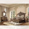 HD-8018 BED Antique Gold and Perfect Brown 4-Piece Traditional Bedroom Furniture Set