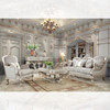 HD-2662 Silver 3-Piece Classic European Upholstered Sofa Set