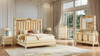 Homey Design Ivory/Gold Traditional Eastern King Upholstered Bed