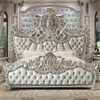 HD-8088 Silver with Gold Highlight 4-Piece Traditional Bedroom Furniture Set