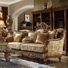 HD-610 Antique Gold and Perfect Brown 3-Piece Traditional Sofa Set