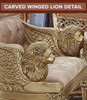 HD-8024 Cedar Red With Gold Highlight Traditional Upholstered Dining Chair