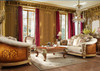 HD-821 Cedar Red with Gold Highlight 3-Piece Traditional Sofa Set