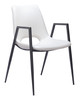 Desi White (Set of 2) Steel and Polyurethane Dining Chair
