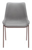 Magnus Slate Gray & Walnut (Set of 2) Steel and Polyurethane Dining Chair
