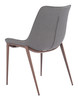 Magnus Slate Gray & Walnut (Set of 2) Steel and Polyurethane Dining Chair